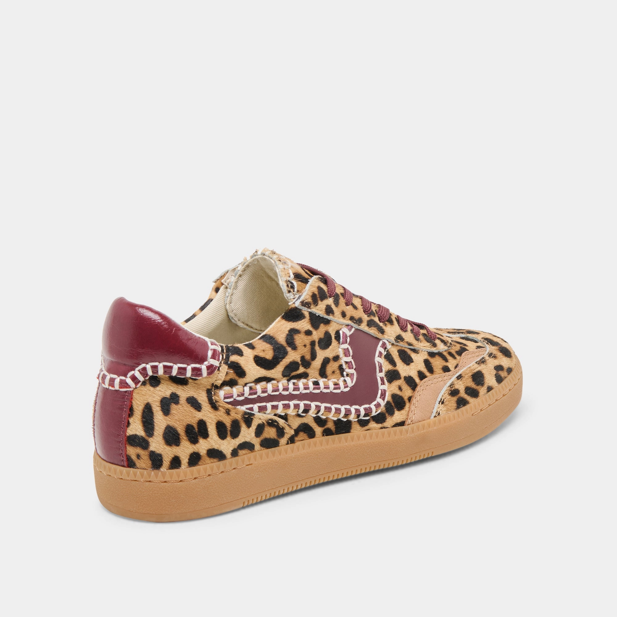 NOTICE STITCH SNEAKERS BURGUNDY LEOPARD CALF HAIR Street Day