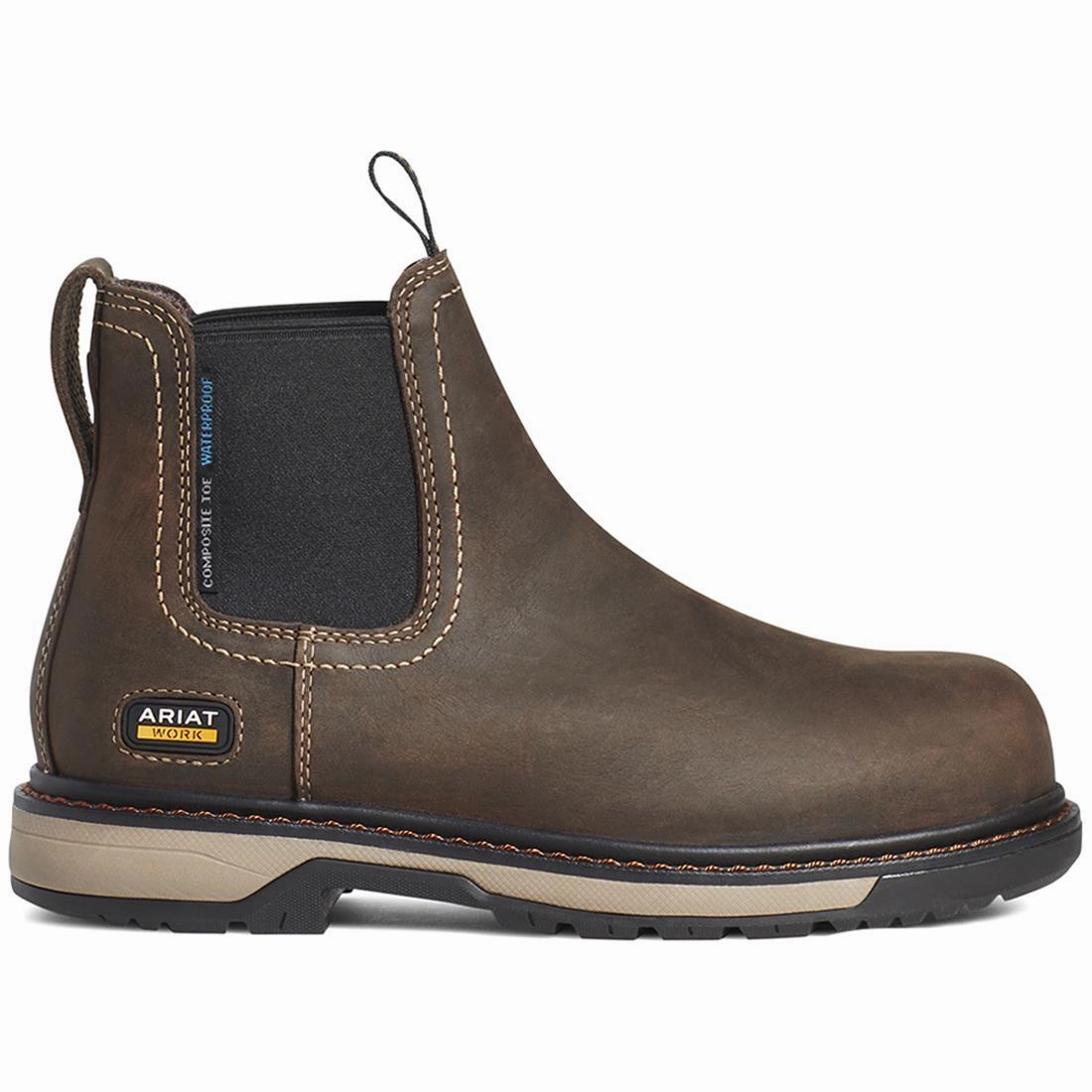 Riveter Chelsea Women's CSA Waterproof Composite Toe Work Boot - Brown Comfort - Focused Water Resistant Design