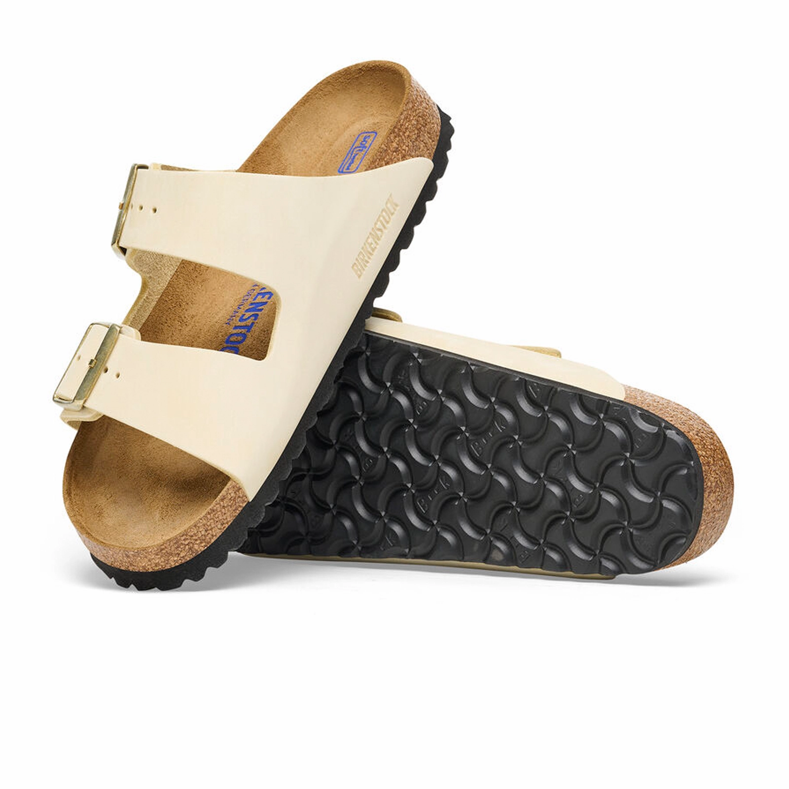 Birkenstock Arizona Soft Footbed Slide Sandal (Women) - Ecru Nubuck Torsion Stability