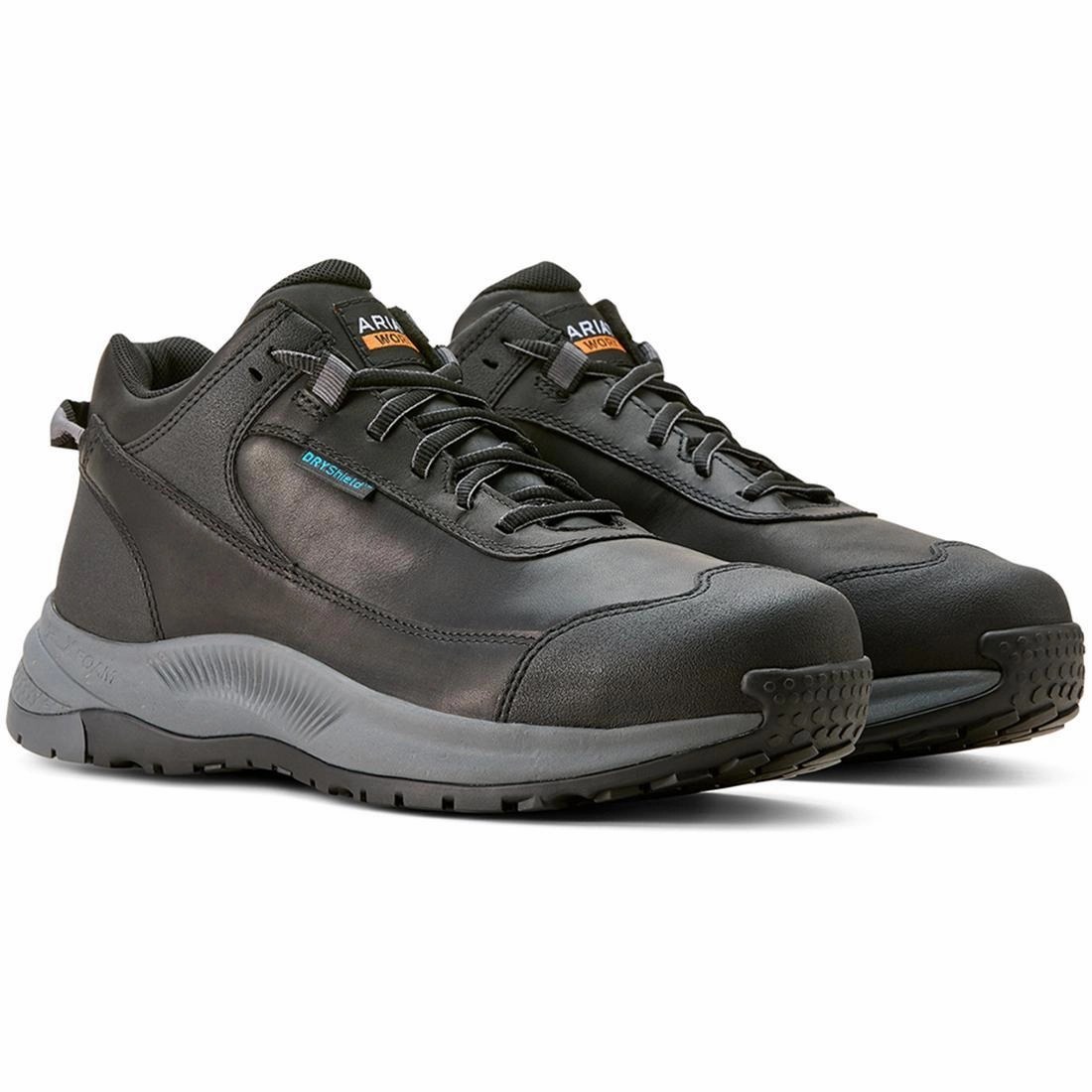 zip - type Hydrophobic Coating Treatment Outpace Shift Composite-Toe Waterproof Work Shoe Black