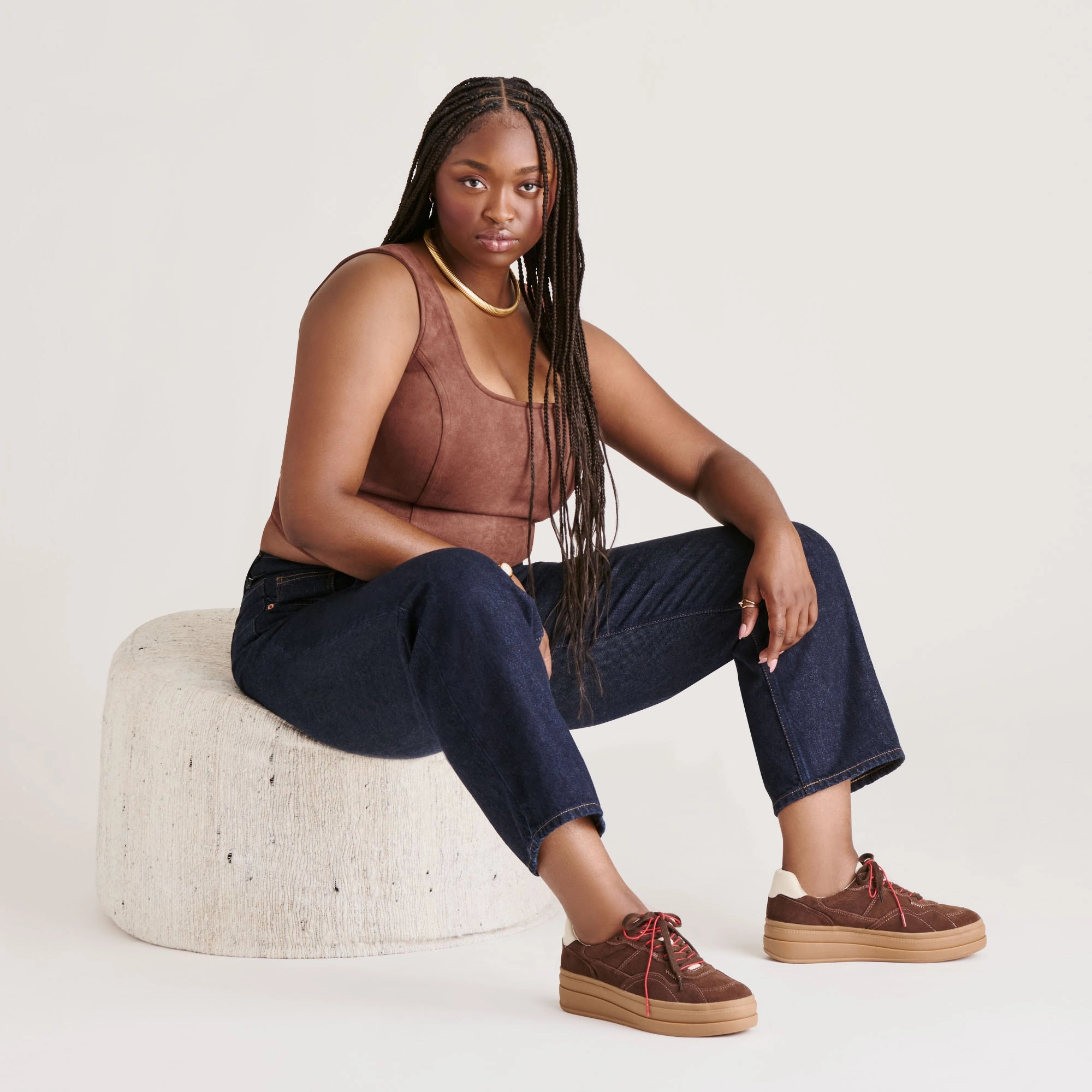 Eco Friendly Material NAOMY H2O SNEAKERS DK BROWN SUEDE