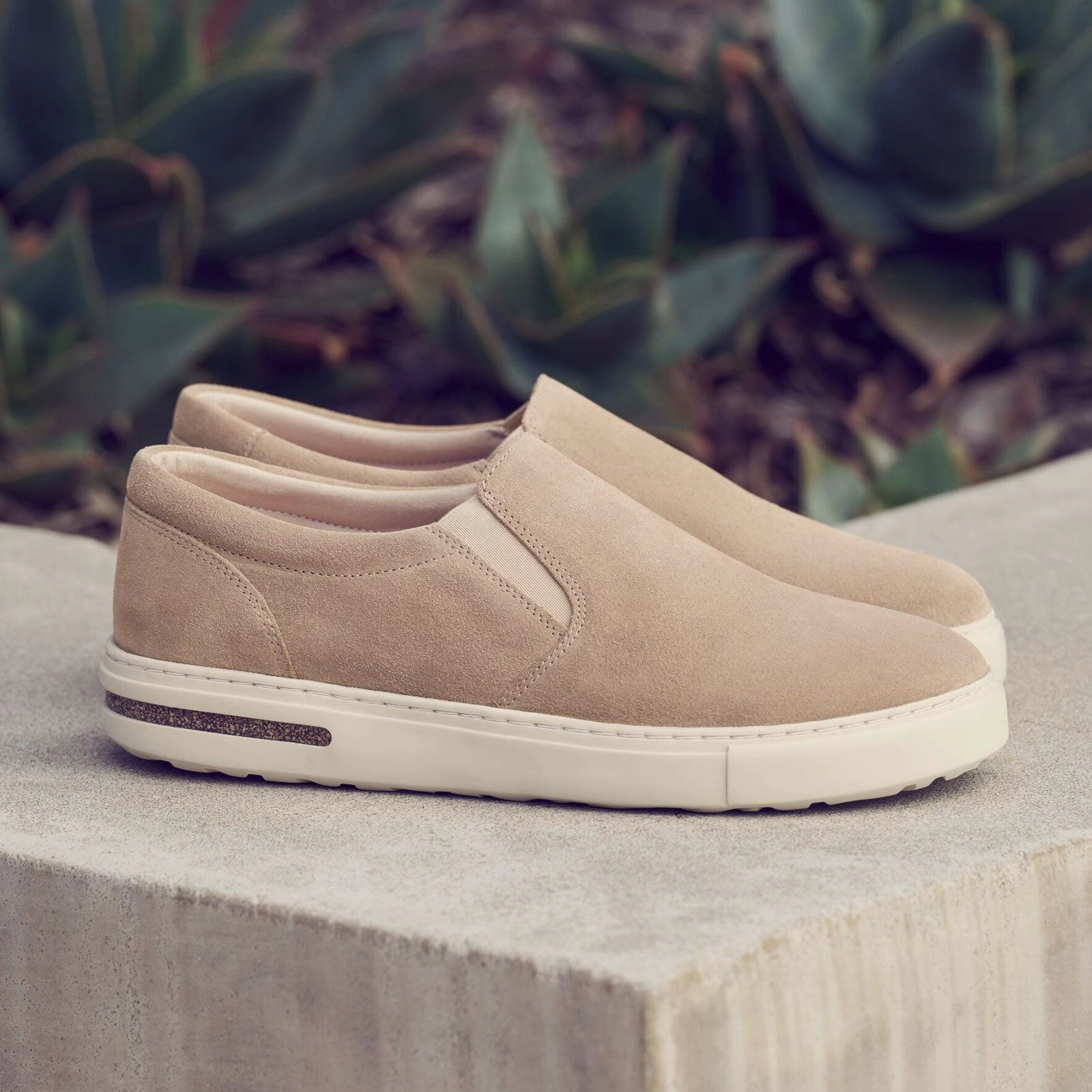 Birkenstock Oswego Slip On Sneaker (Men) - Taupe Suede Street Casual Quick Release Buckles