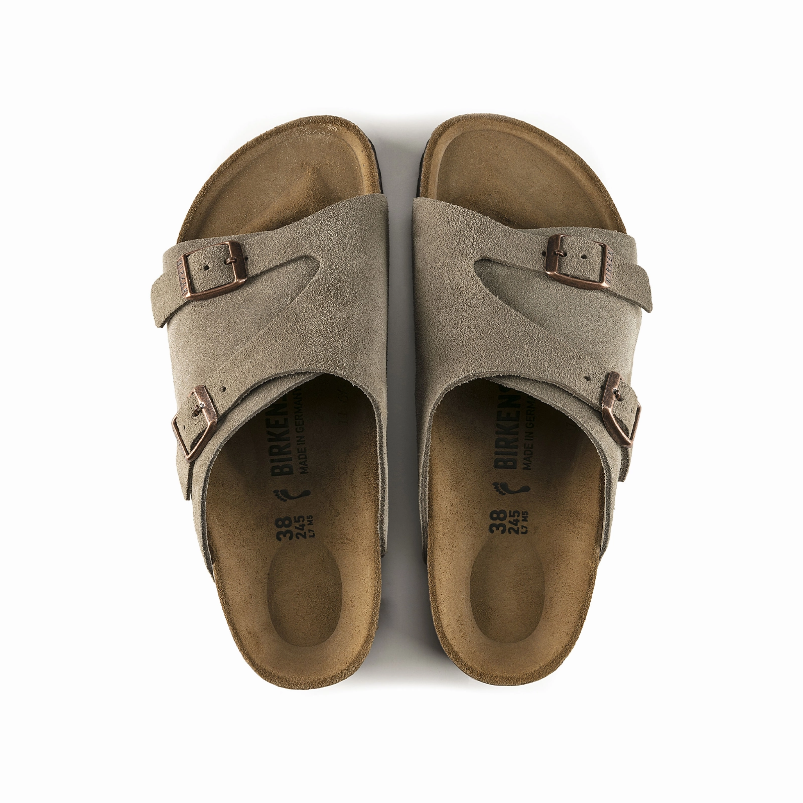 Light Travel Shoes Birkenstock Zurich Narrow Slide Sandal (Women) - Taupe Suede