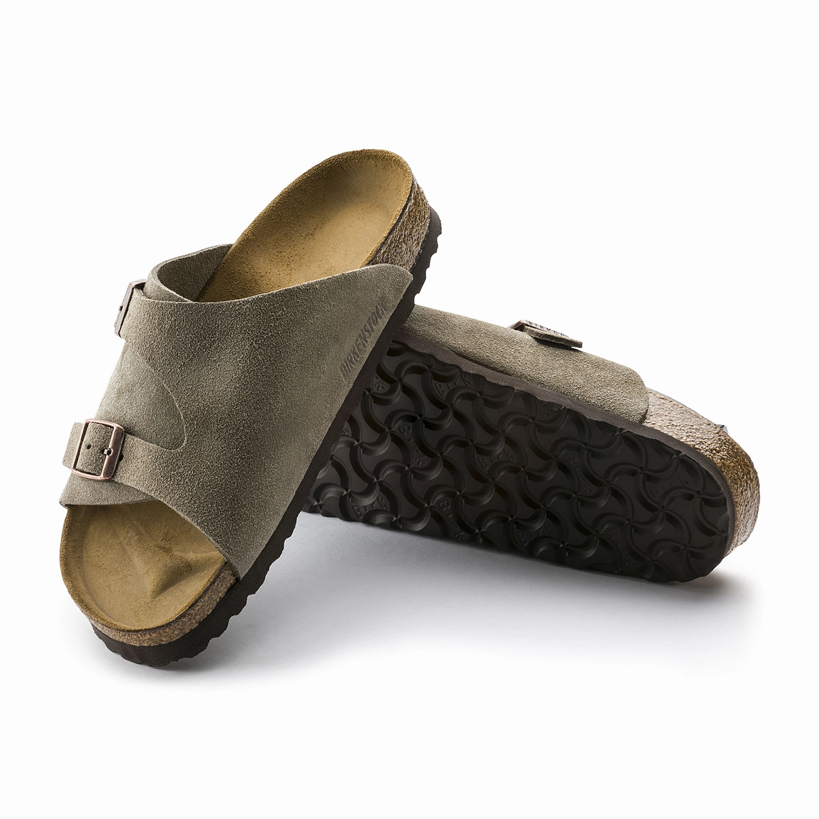 Soft Mesh Birkenstock Zurich Narrow Slide Sandal (Women) - Taupe Suede