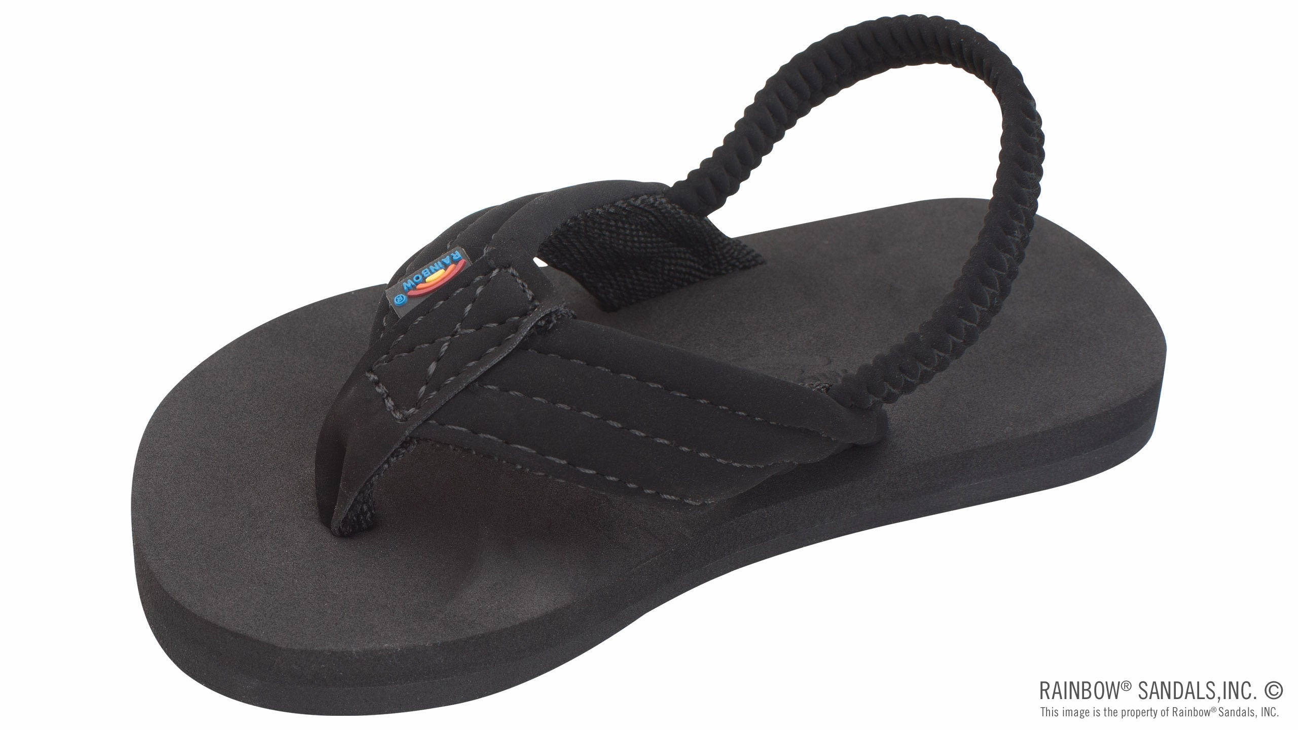 Ultra Responsive Cushioning Kids Grombow - Soft Rubber Top Sole with 1" Strap in Black