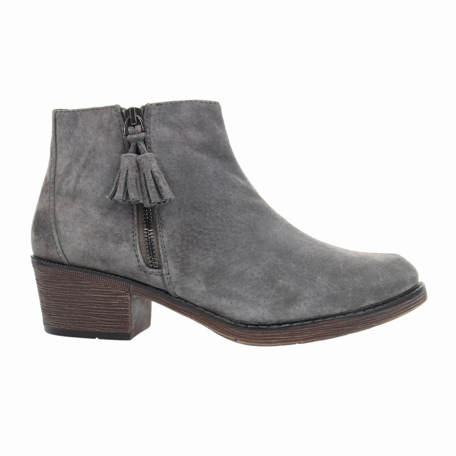Eco Material Rough Terrain Non Compression Fit Propet Rebel Ankle Boot (Women) - Grey Suede