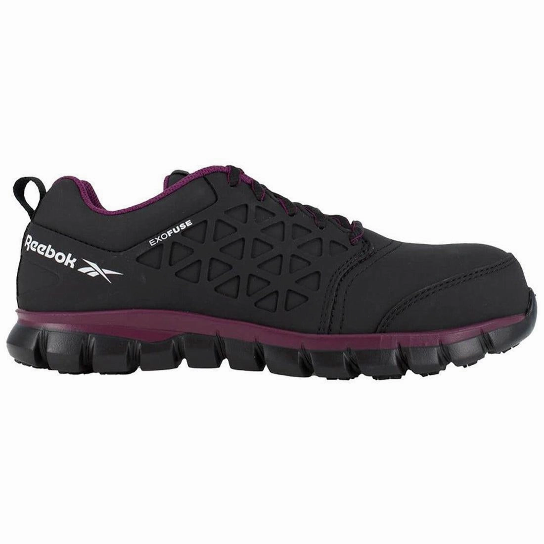 Women's Sublite Cushion Composite-Toe Athletic Work Shoe Black/Plum Party - Wear