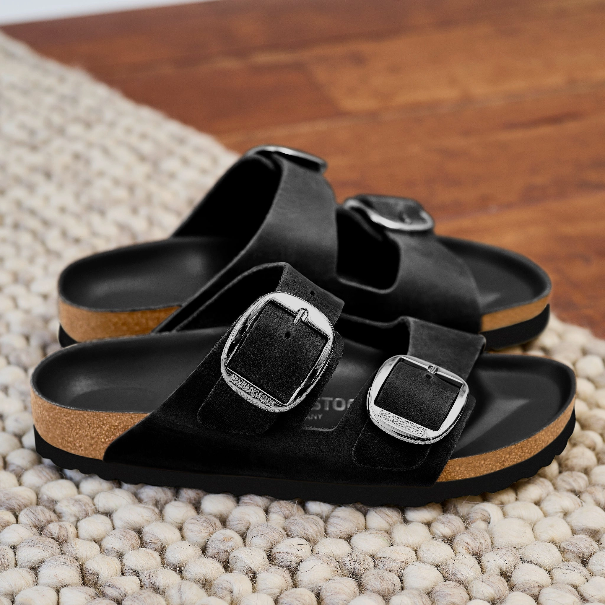 Odor Resistant Technology ARIZONA BIG BUCKLE - BLACK - OIL LEATHER