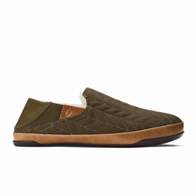 OluKai HanoHano Waxed Canvas Slipper (Men) - Husk/Husk Low Profile Footbed Design
