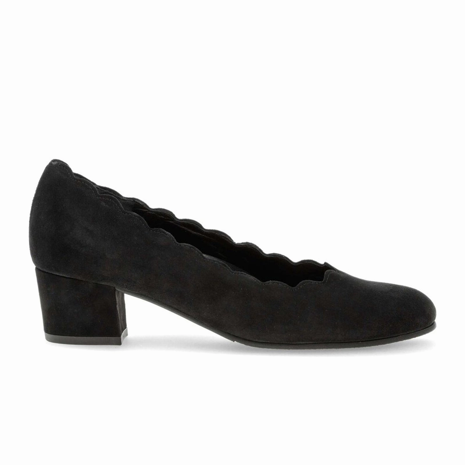 Gabor 221 Scalloped Pump (Women) - Black Suede Recycled Components