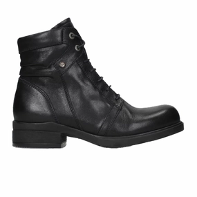 Durable Shell Trail Exploration Wolky Center Ankle Boot (Women) - Black Velvet Leather