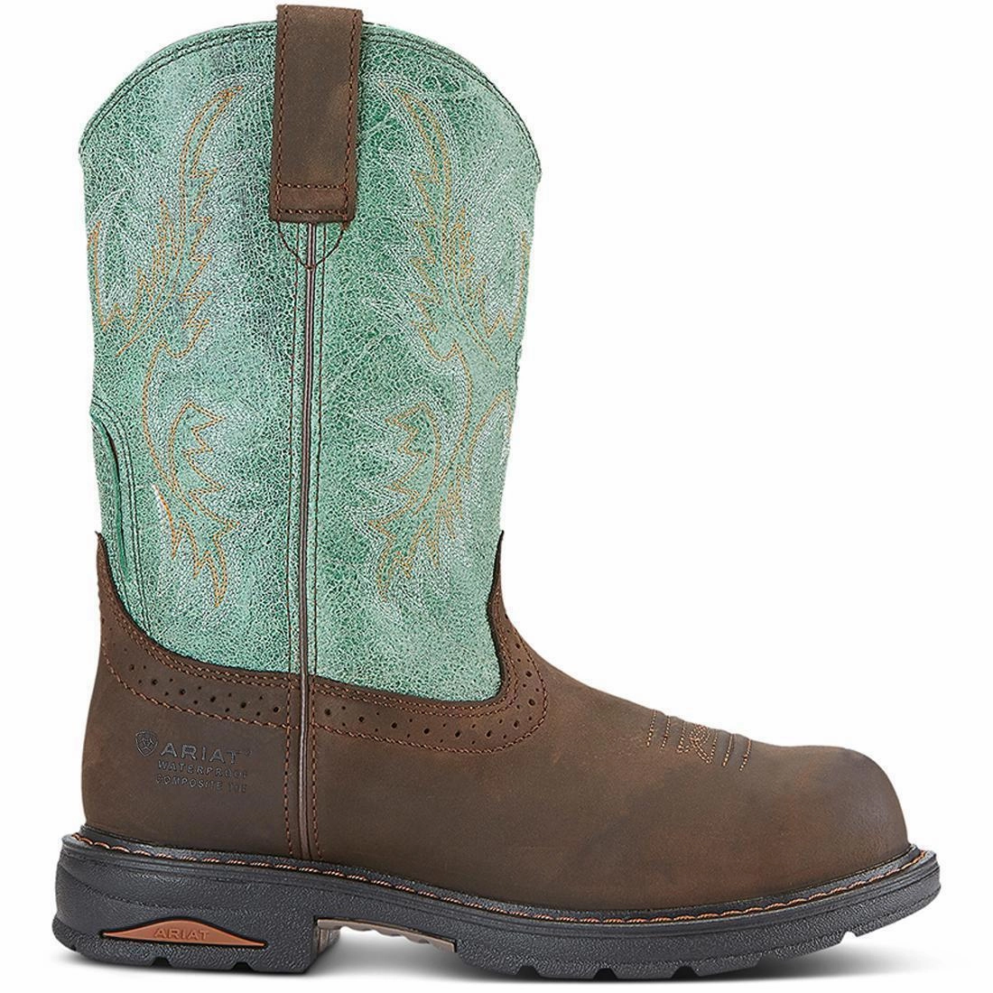 Hyperelastic Foam Layer Easy - to - Clean Tracey Women's Waterproof Composite Toe Work Boot - Brown