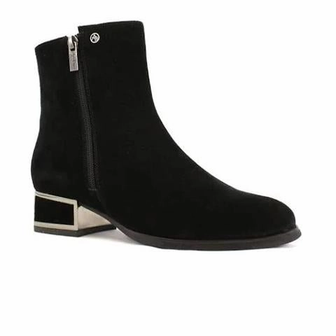 AquaDiva Darma Ankle Boot (Women)  - Black Suede High Lift Water Guard