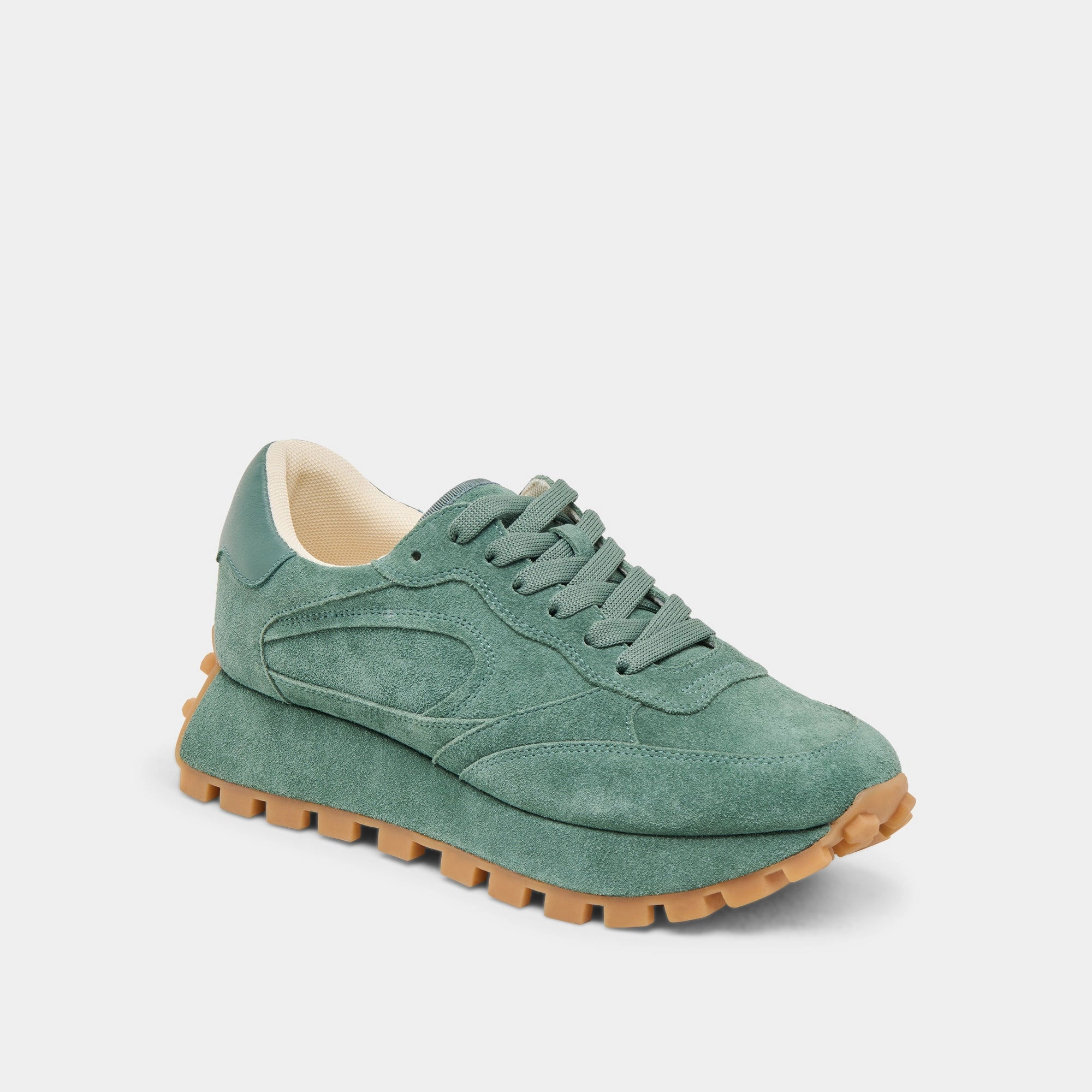 Practical Outdoor Shoes TRICIA SNEAKERS DK GREEN SUEDE