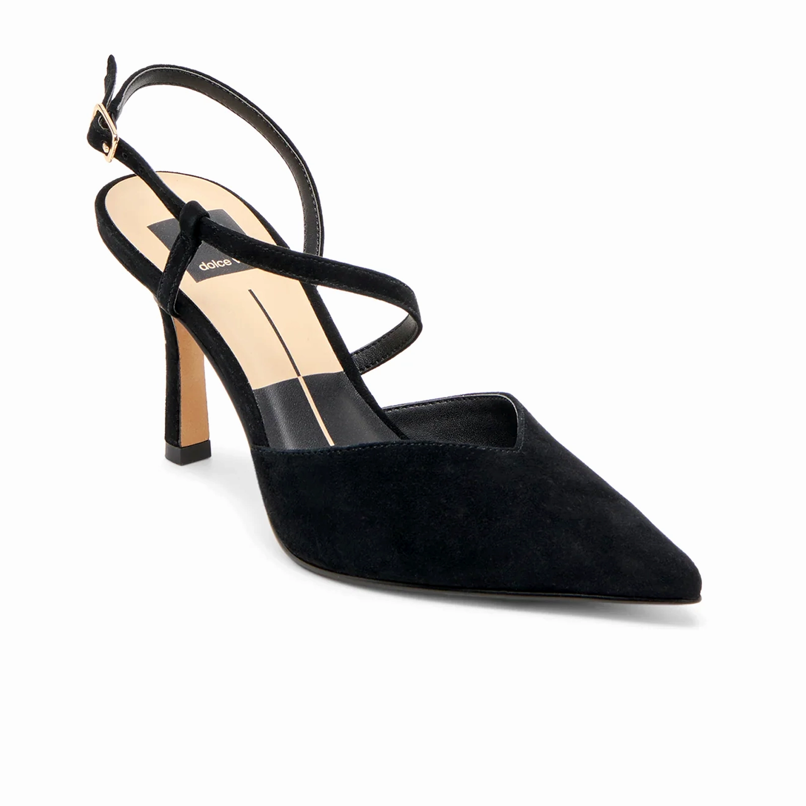 Dolce Vita Kamra Strappy Heel (Women) - Onyx Suede Easy Lock
