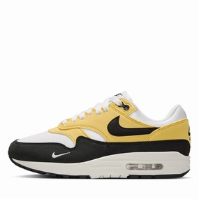 Women's Nike Air Max 1 '87 Textile - Saturn Gold/Black Durable Shell Windy Weather