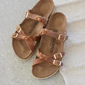 Shock absorption system cushioning - level FRANCA BRAID - COGNAC - OIL LEATHER