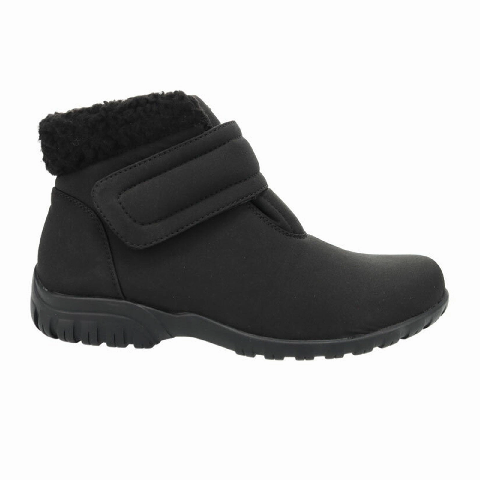 Open Toe Solid Stitching Propet Dani Strap Winter Ankle Boot (Women) - Black