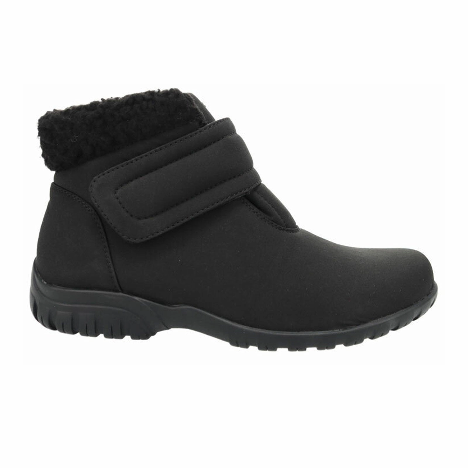 Propet Dani Strap Winter Ankle Boot (Women) - Black Waterproof Upper Padded Interior Outdoor Trek