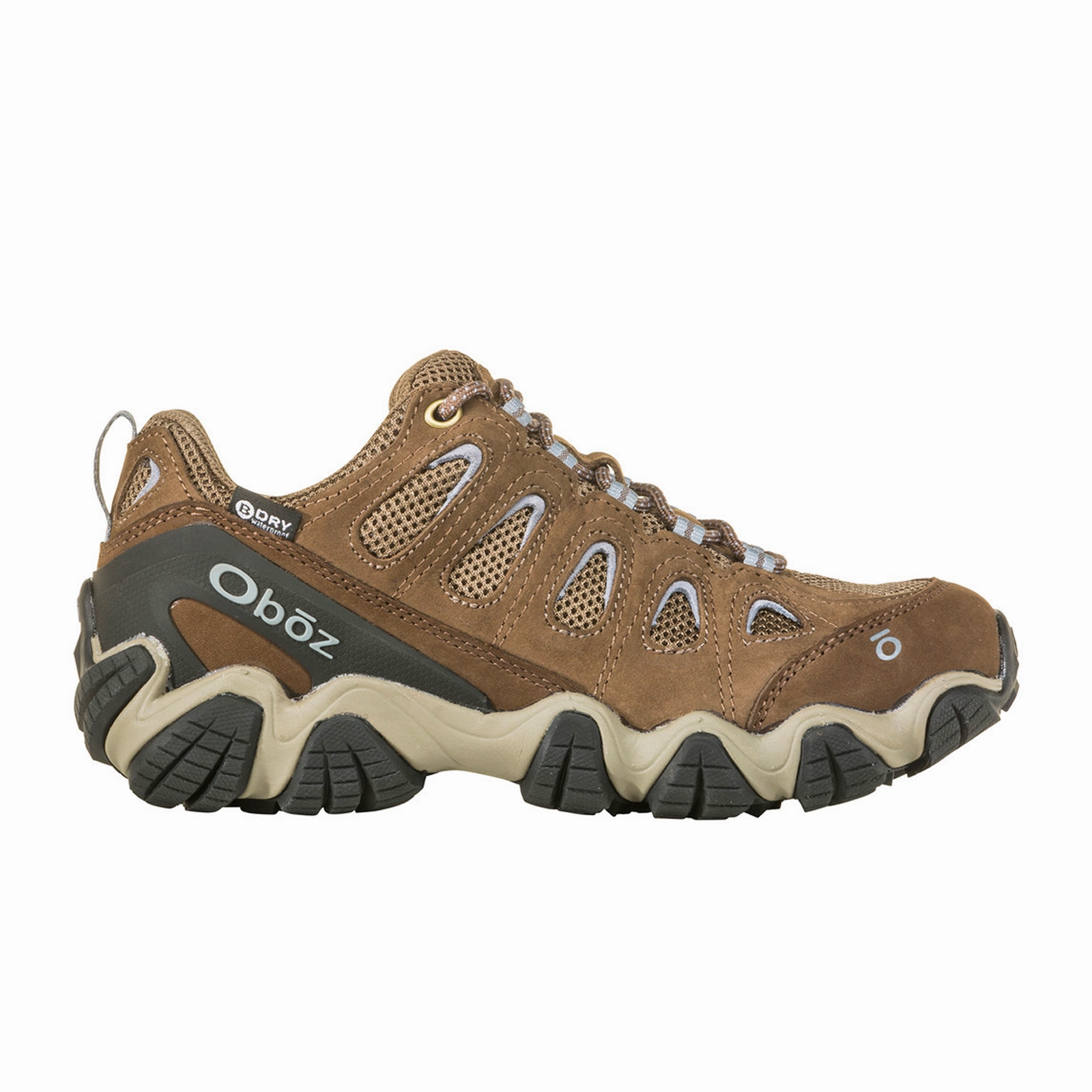 Oboz Sawtooth II Low B-DRY Hiking Shoe (Women) - Brindle/Tradewinds Blue Compact Build Buckle Shine