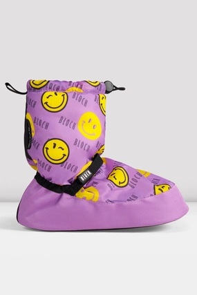 Eco Friendly Cushioning Quick Dry Upper Childrens Smiley Print Warm Up Booties
