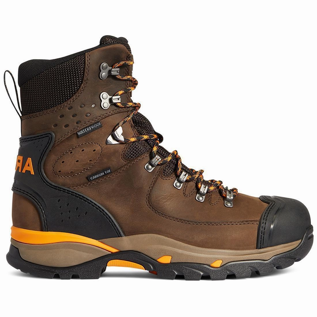 Cushioned Design Endeavor 8 inch Carbon-Toe Waterproof Work Boot Chocolate Brown