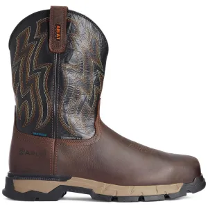 moisture - wicking - level Rebar Flex Composite-Toe Waterproof Western Work Boot Dark Brown