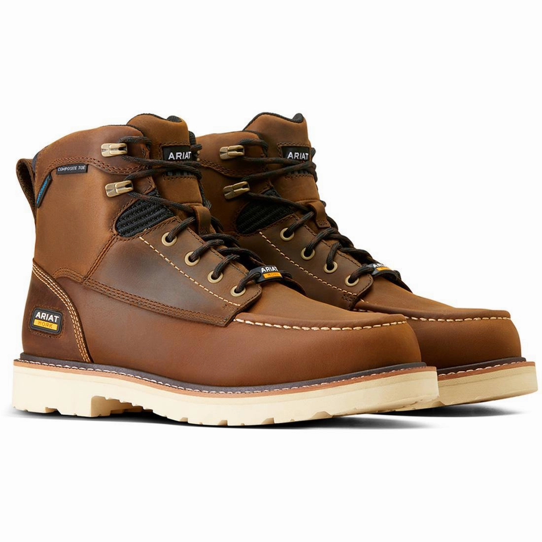 Rebar Lift 6 inch Composite-Toe Waterproof Work Boot Distressed Brown Stylish Support Party