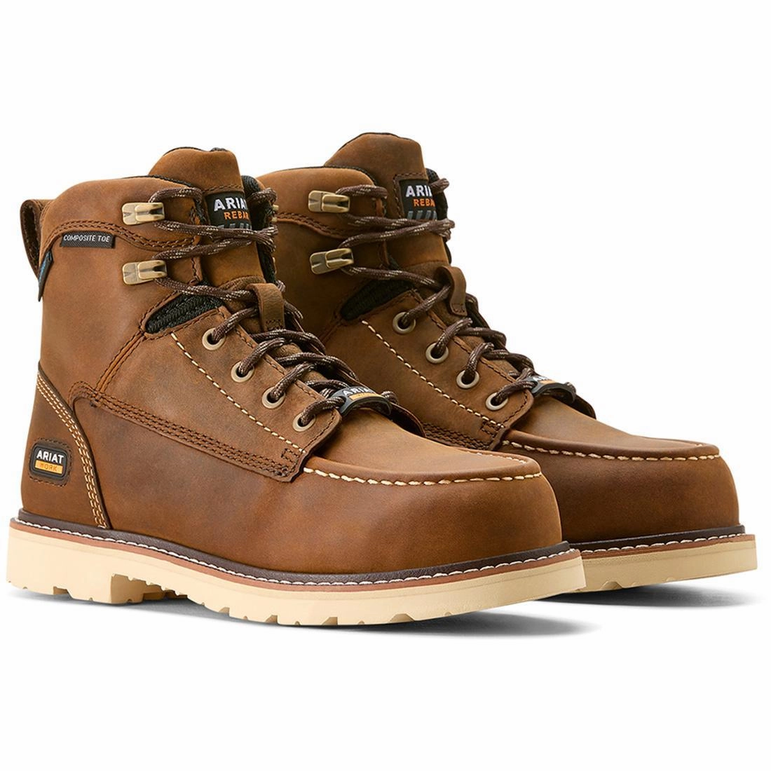 Rebar Lift Women's Waterproof Composite Toe Work Boot - Brown Unique Design