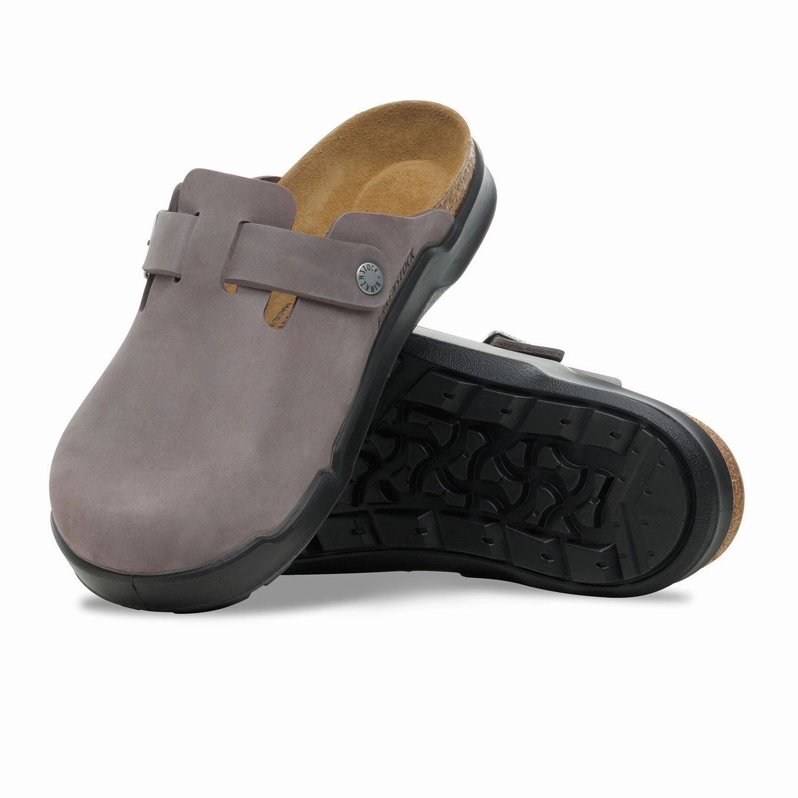 Birkenstock Boston Crosstown Clog (Men) - Iron Oiled Leather Durable Rubber Compound Outdoor Flats