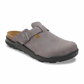 Birkenstock Boston Crosstown Clog (Men) - Iron Oiled Leather mesh material Modern