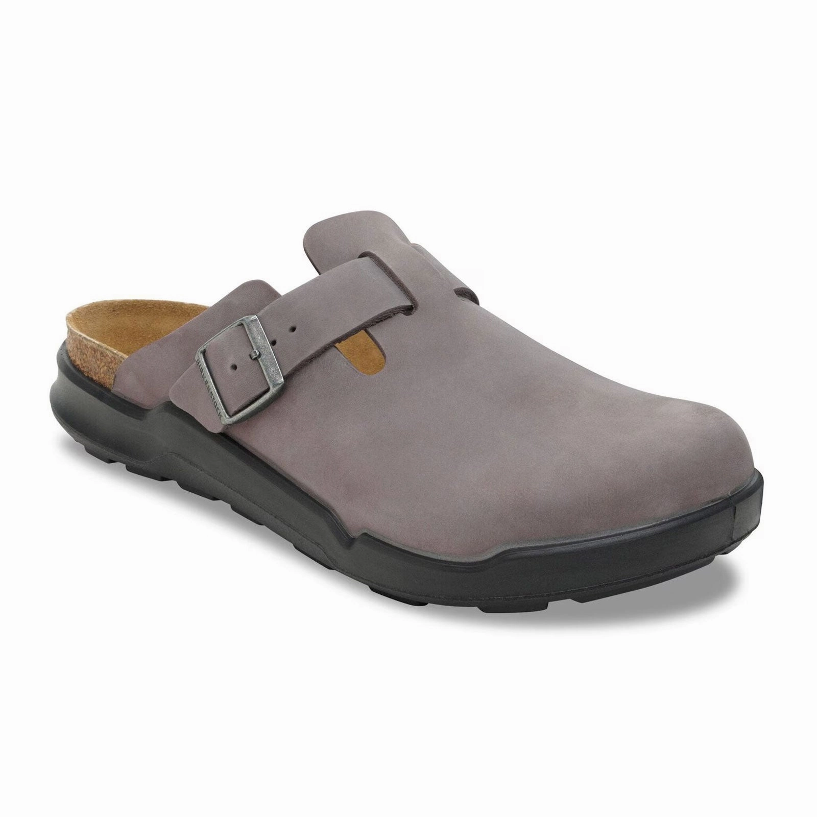 Birkenstock Boston Crosstown Clog (Men) - Iron Oiled Leather mesh material Modern
