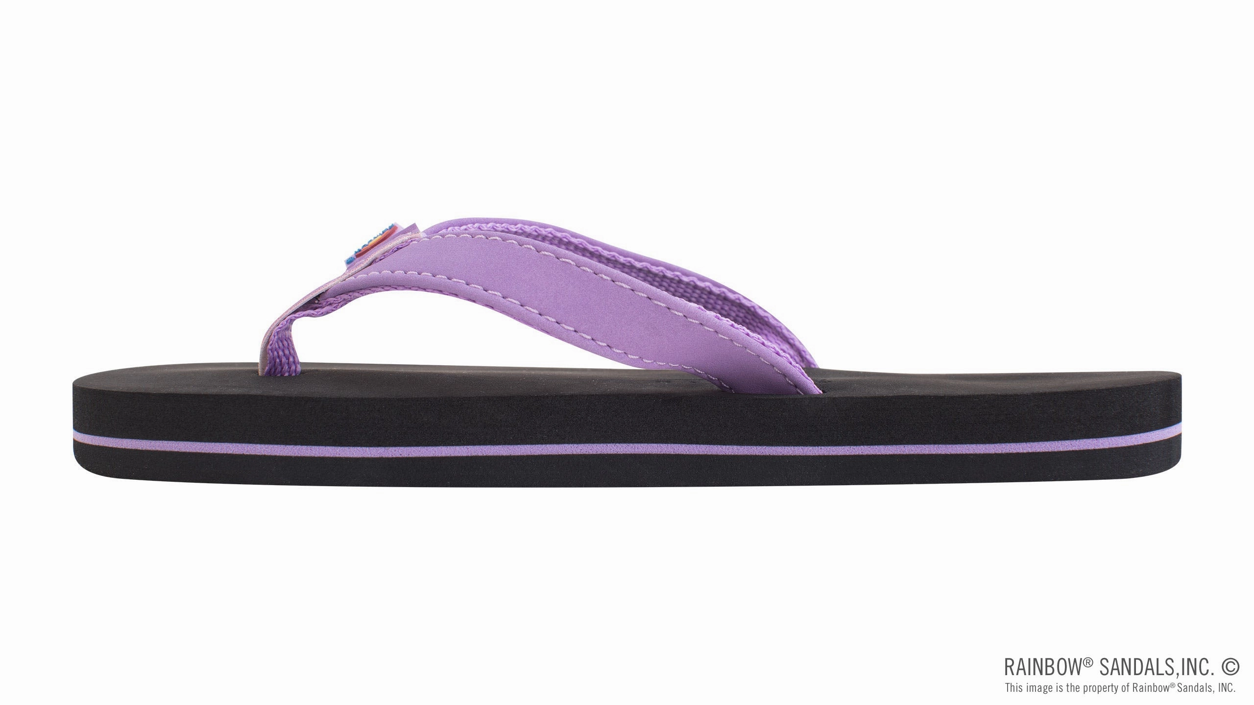 Kids Grombow - Soft Rubber Top Sole with 1/2" Narrow Strap and Pin line in Purple Shock-absorbent