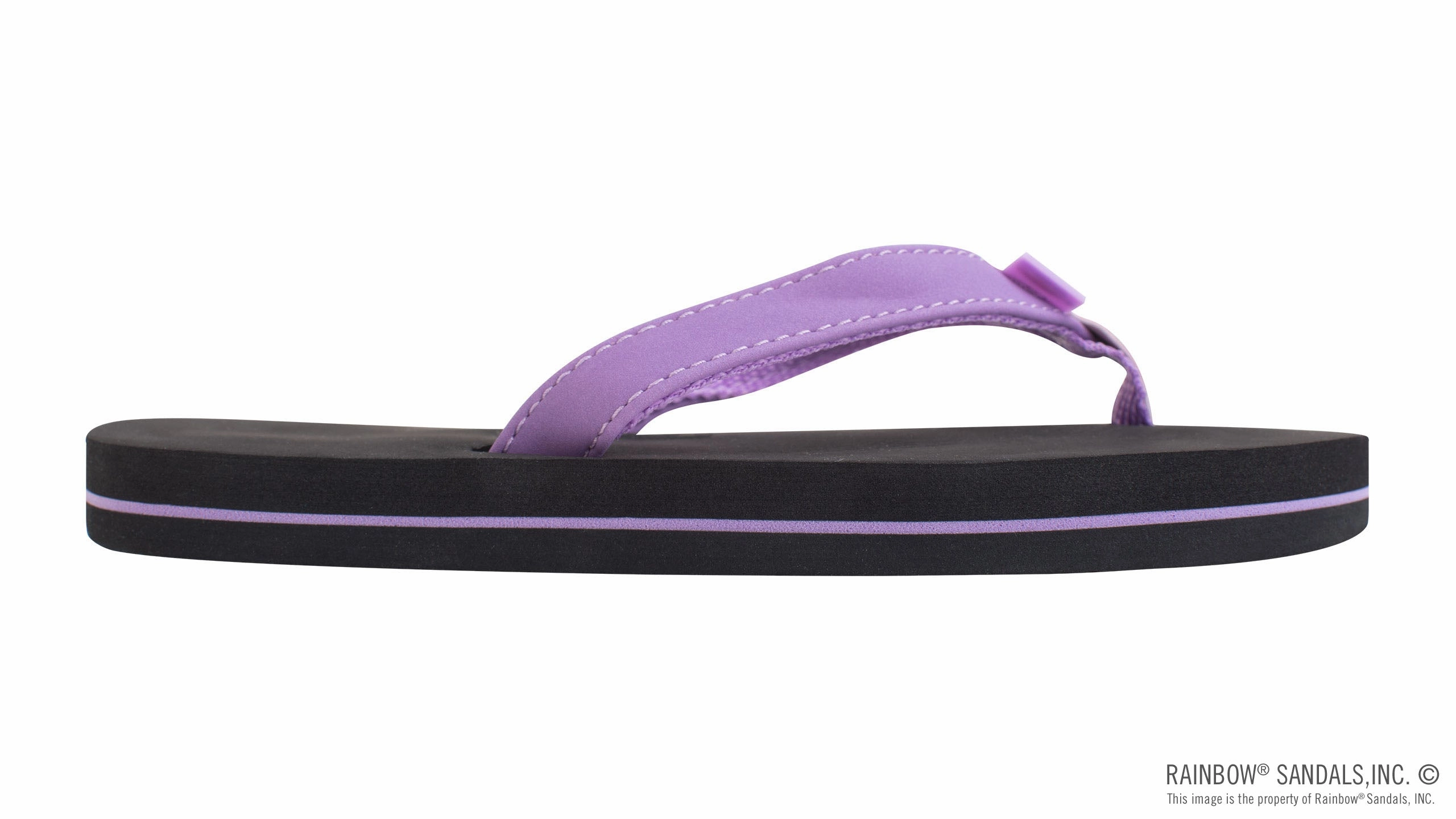 Ergonomic Design Kids Grombow - Soft Rubber Top Sole with 1/2" Narrow Strap and Pin line in Purple