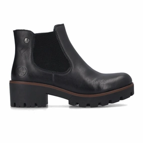 Comfort Lining Hiking Trails Rieker 79265 Amalia Chelsea Boot (Women) - Black/Black