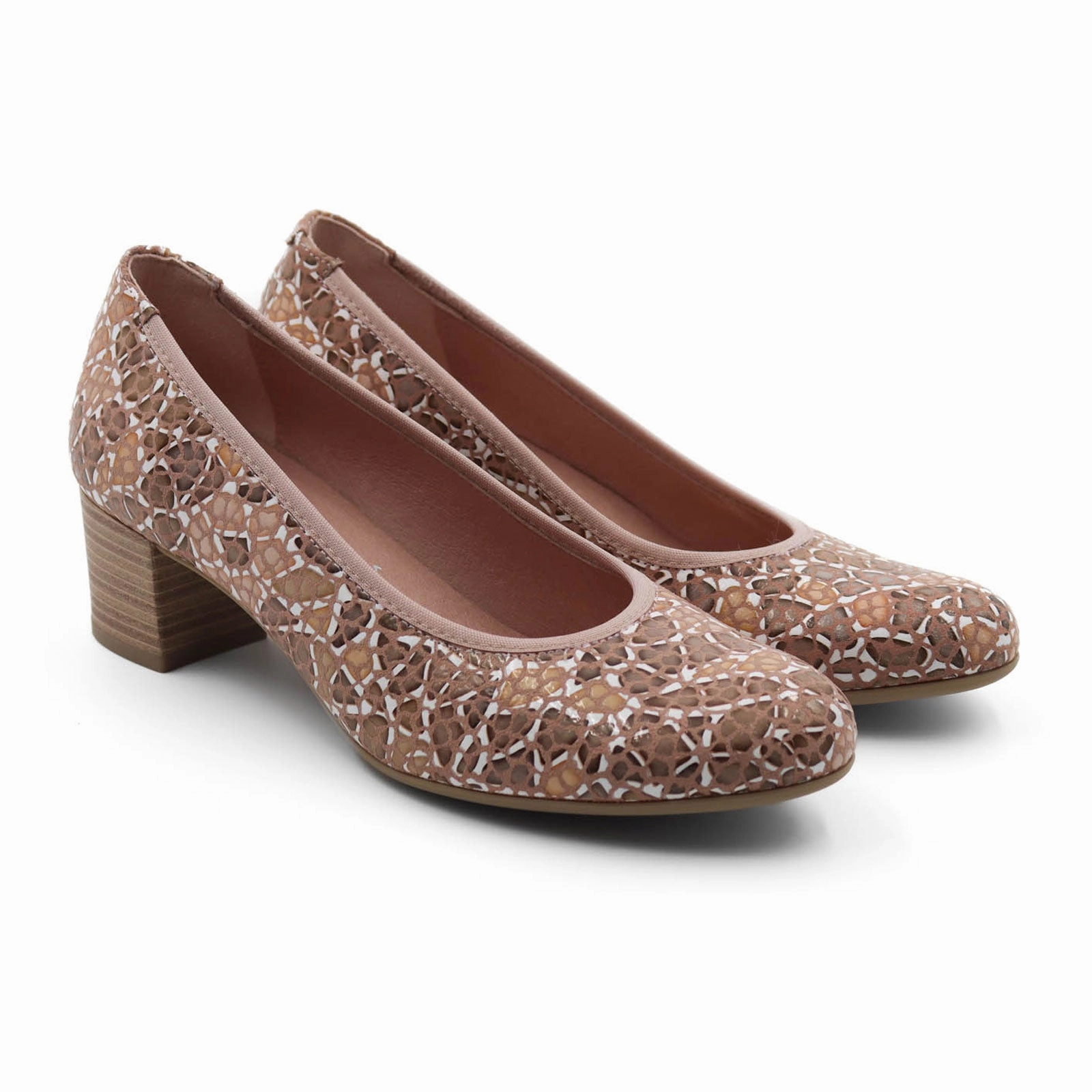 Step Free Breathable Summer Footwear Dorking Geminis D8469 Pump (Women) - Taupe Print