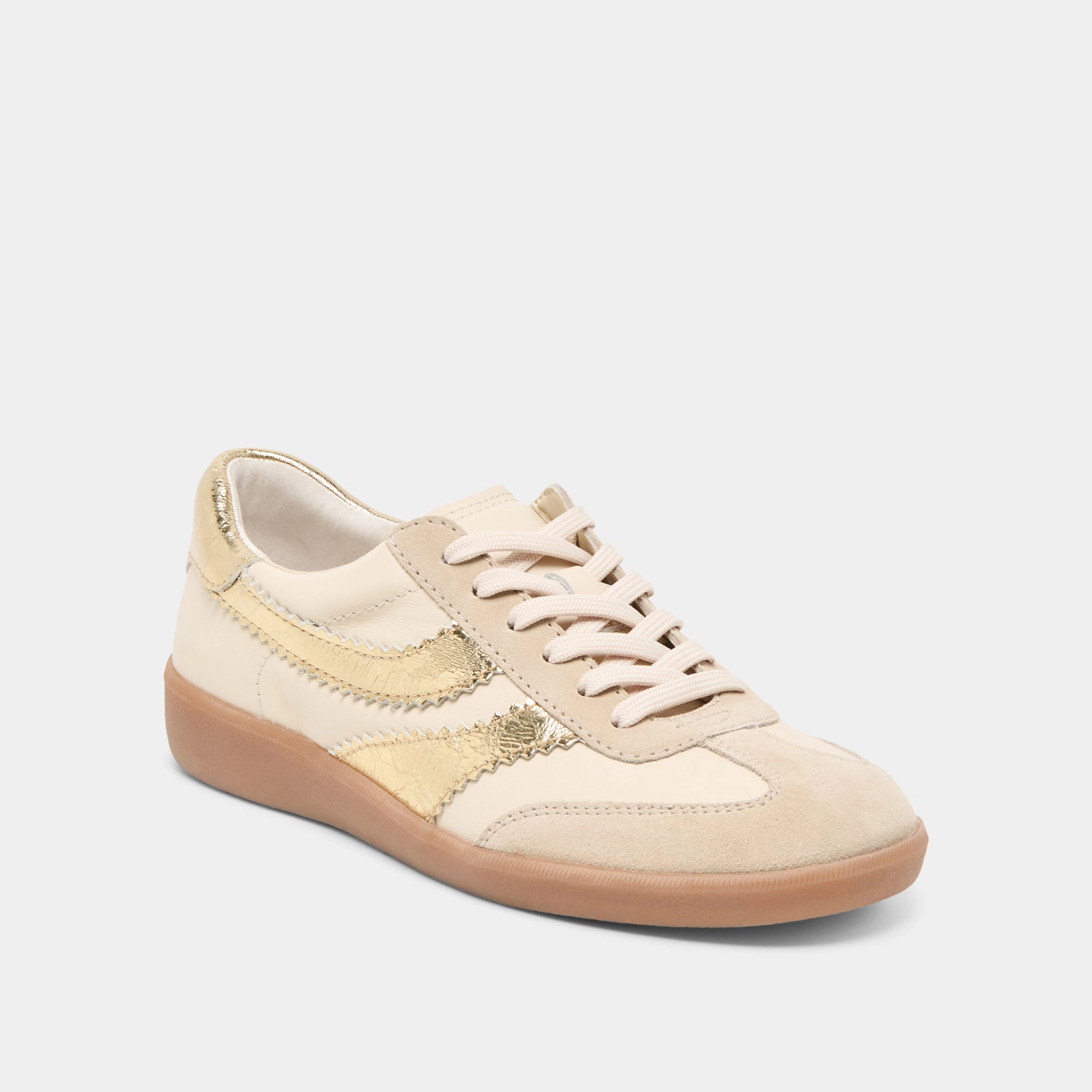 Travel Days Bead Edge MERIT SNEAKERS WHITE GOLD LEATHER