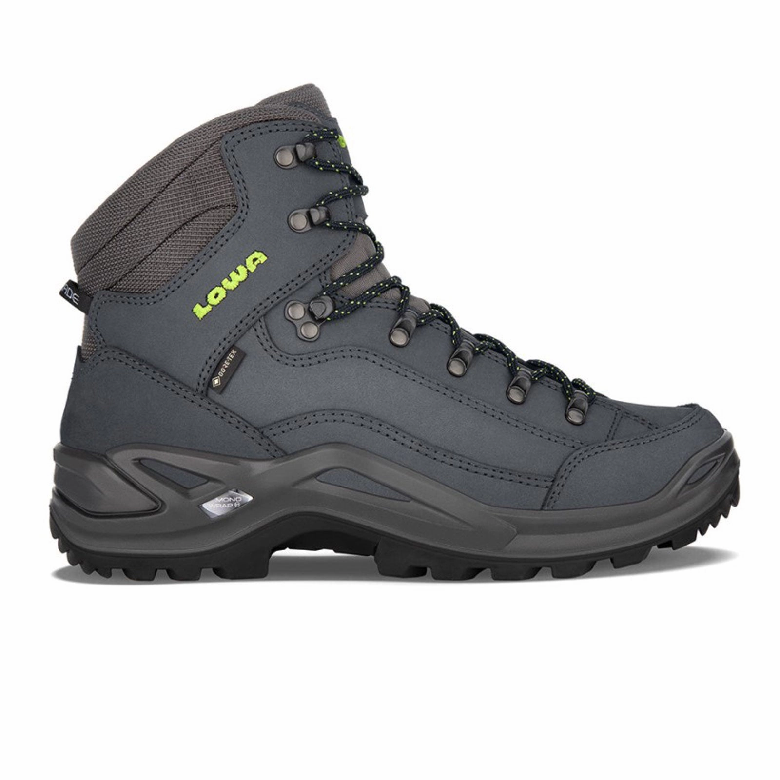 Chunk Heel Lowa Renegade GTX Mid (Men) - Dark Blue/Lime