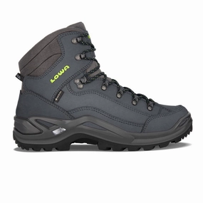 Zip   Up Design Eco Material All Day Wear Lowa Renegade GTX Mid (Men) - Dark Blue/Lime