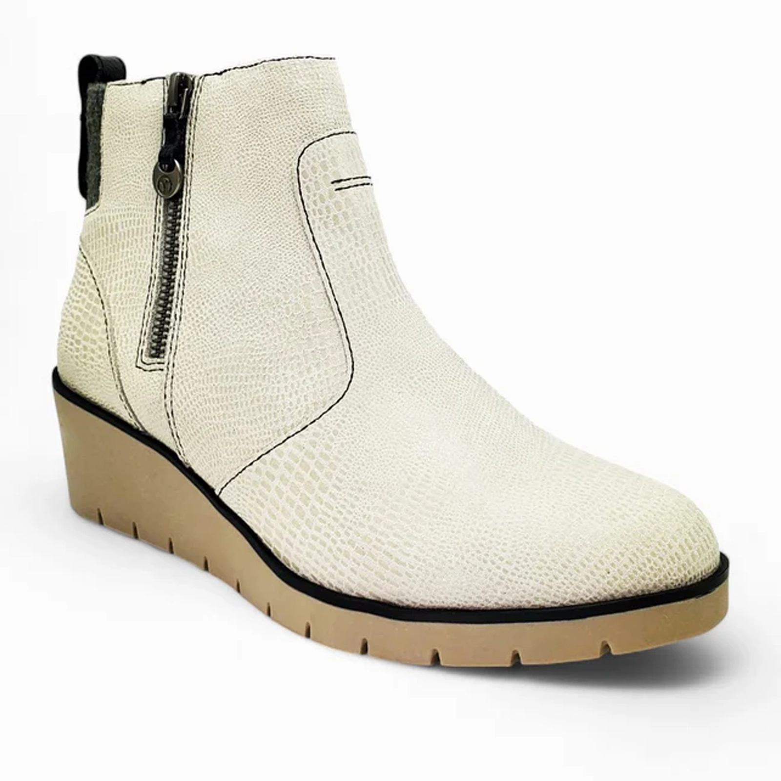 Revere Amarillo Bootie (Women) - Oyster Lizard Comfort Lining Hiking Trails