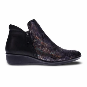 Revere Damascus Ankle Boot (Women) - Black/Metallic Python Comfort Lining Weekend Camping