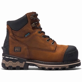 Women's Boondock 6 Inch Composite-Toe Waterproof Work Boot Brown school students