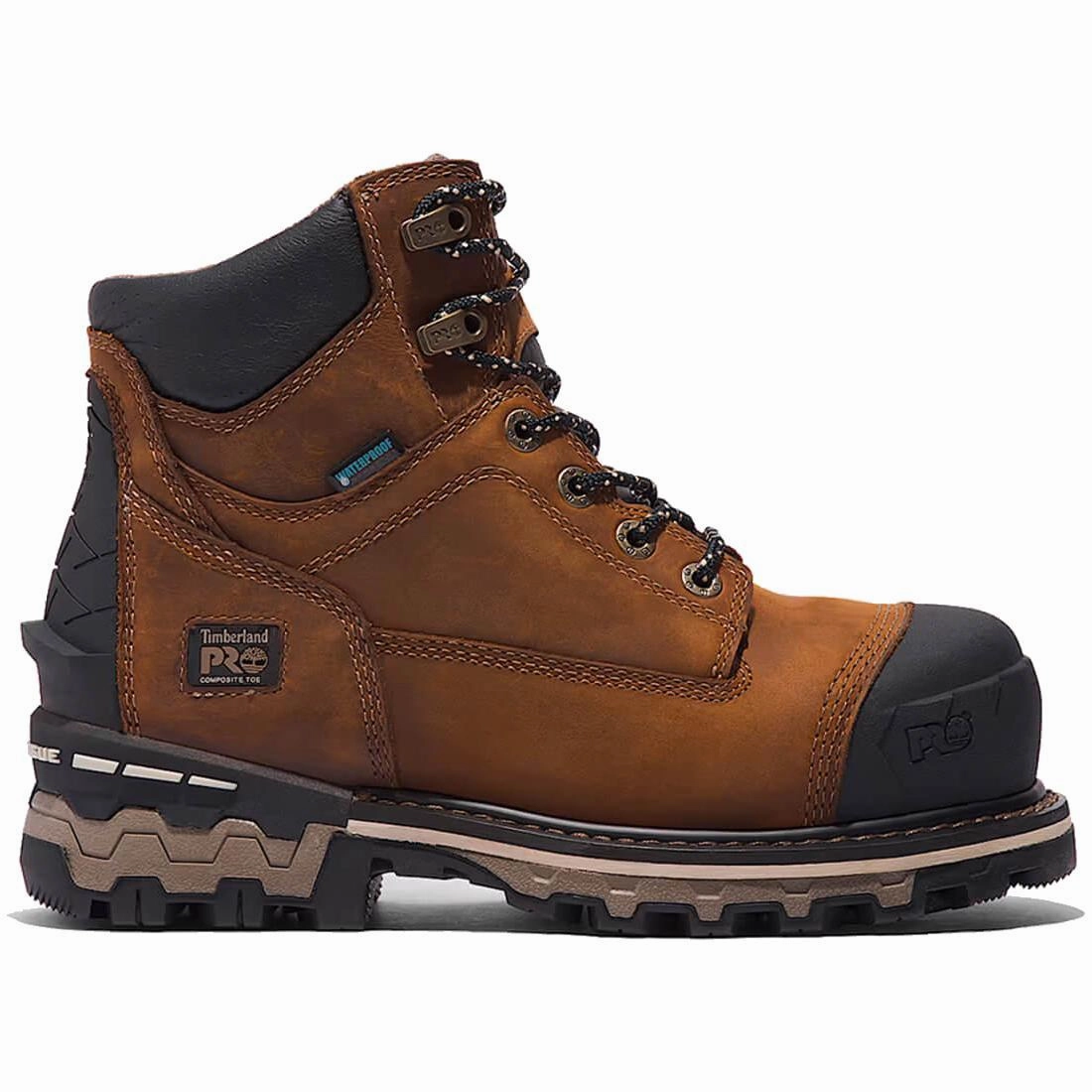 Women's Boondock 6 Inch Composite-Toe Waterproof Work Boot Brown school students