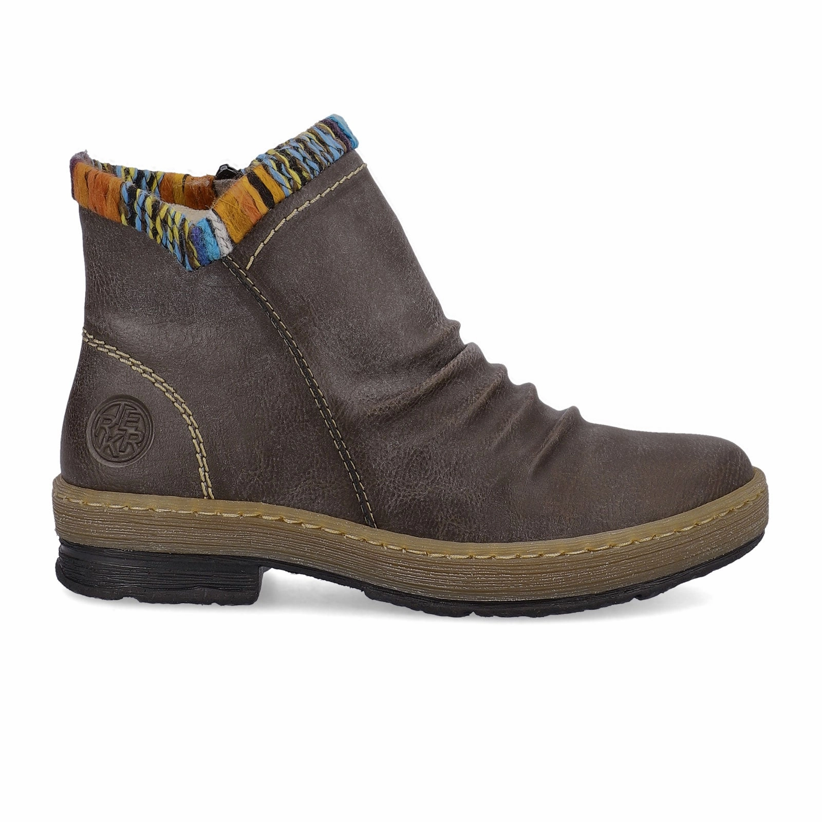 Rieker Felicitas Z6755-45 Ankle Boot (Women) - Gray/Multi Rubber Tread Pattern Thermal Core Cold Weather Commuter