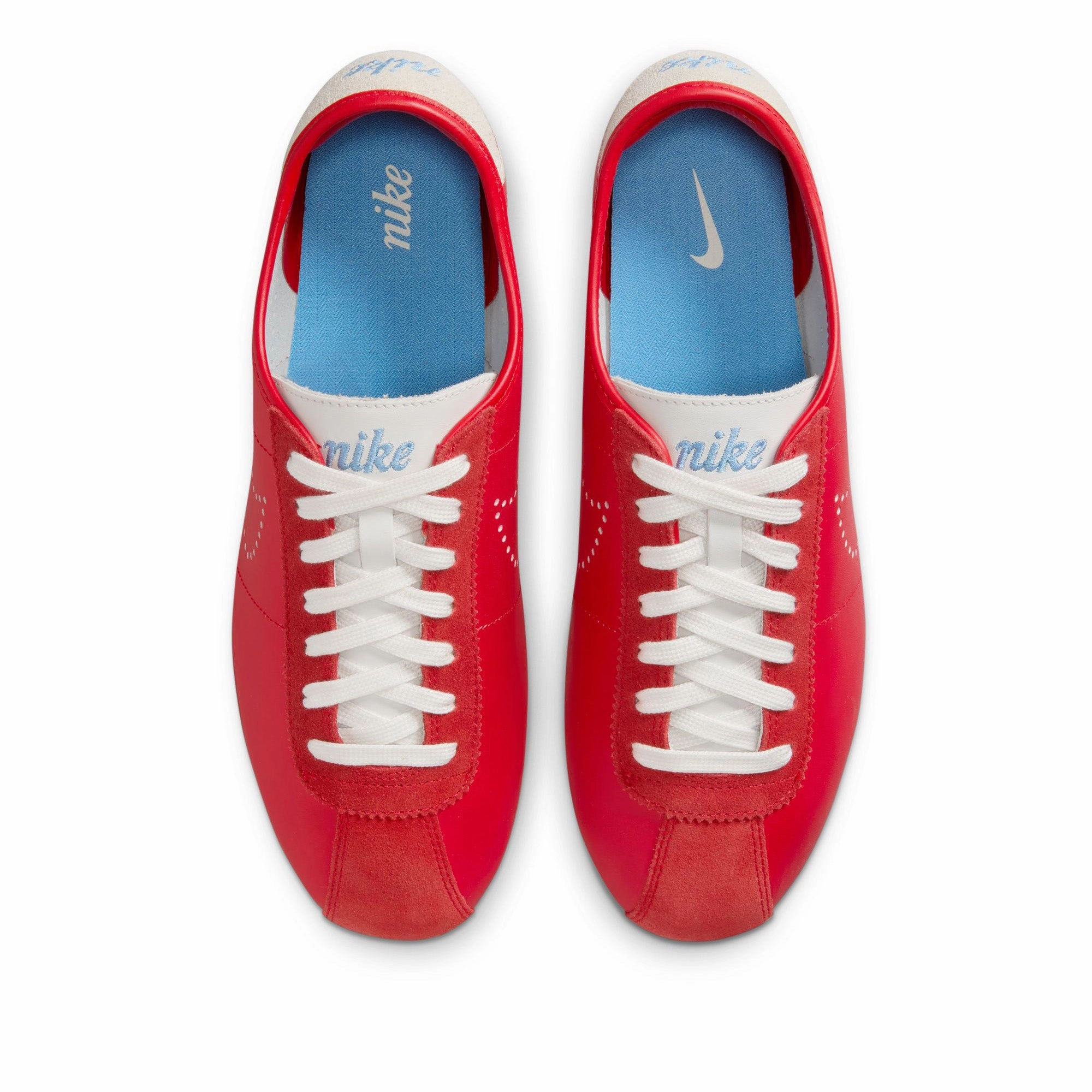 Women's Nike Cortez Leather - University Red/University Blue Reinforced Form Night Travel High Traction Morning Walk