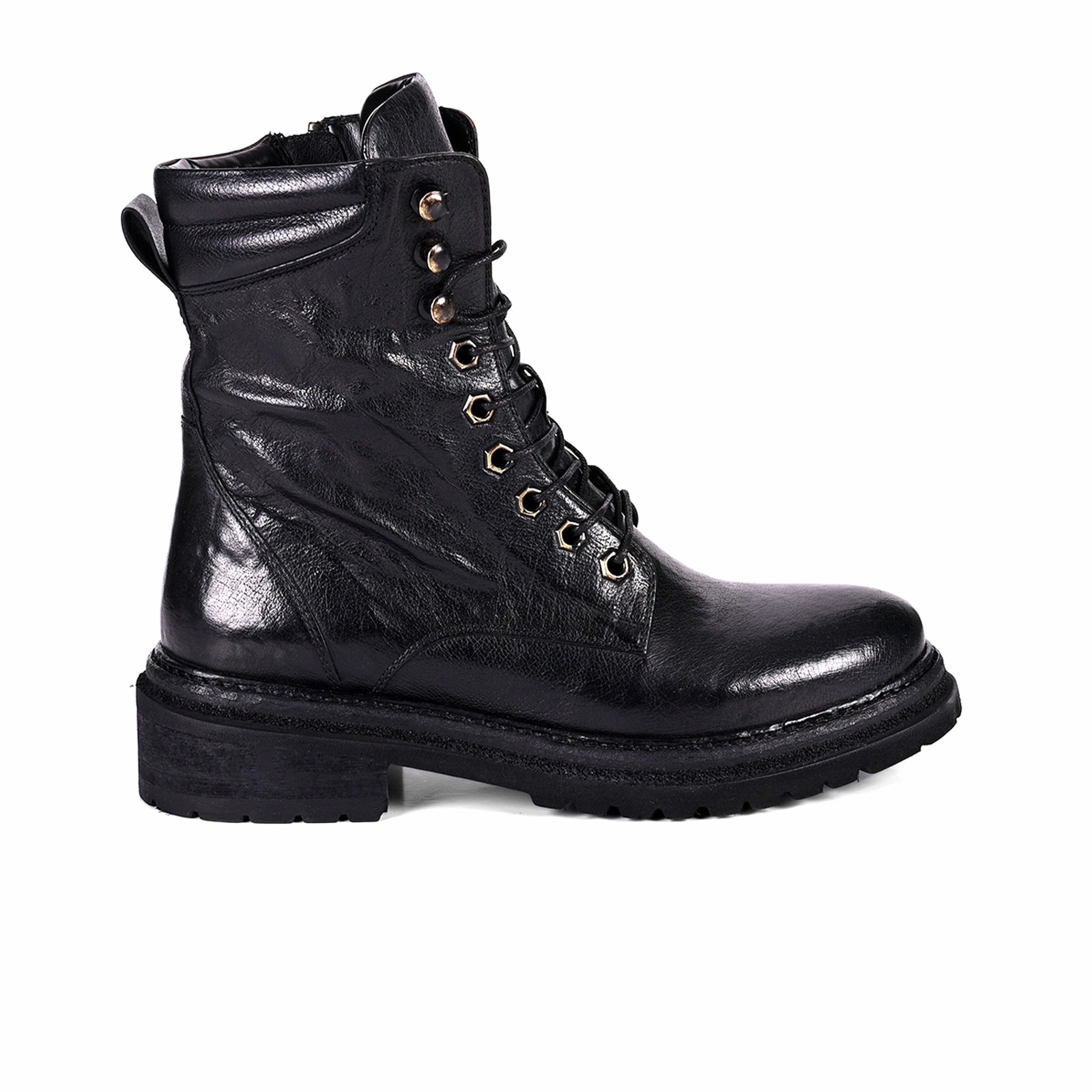 Seamless Stitching ROAN Awol Lace Up Mid Boot (Women) - Black