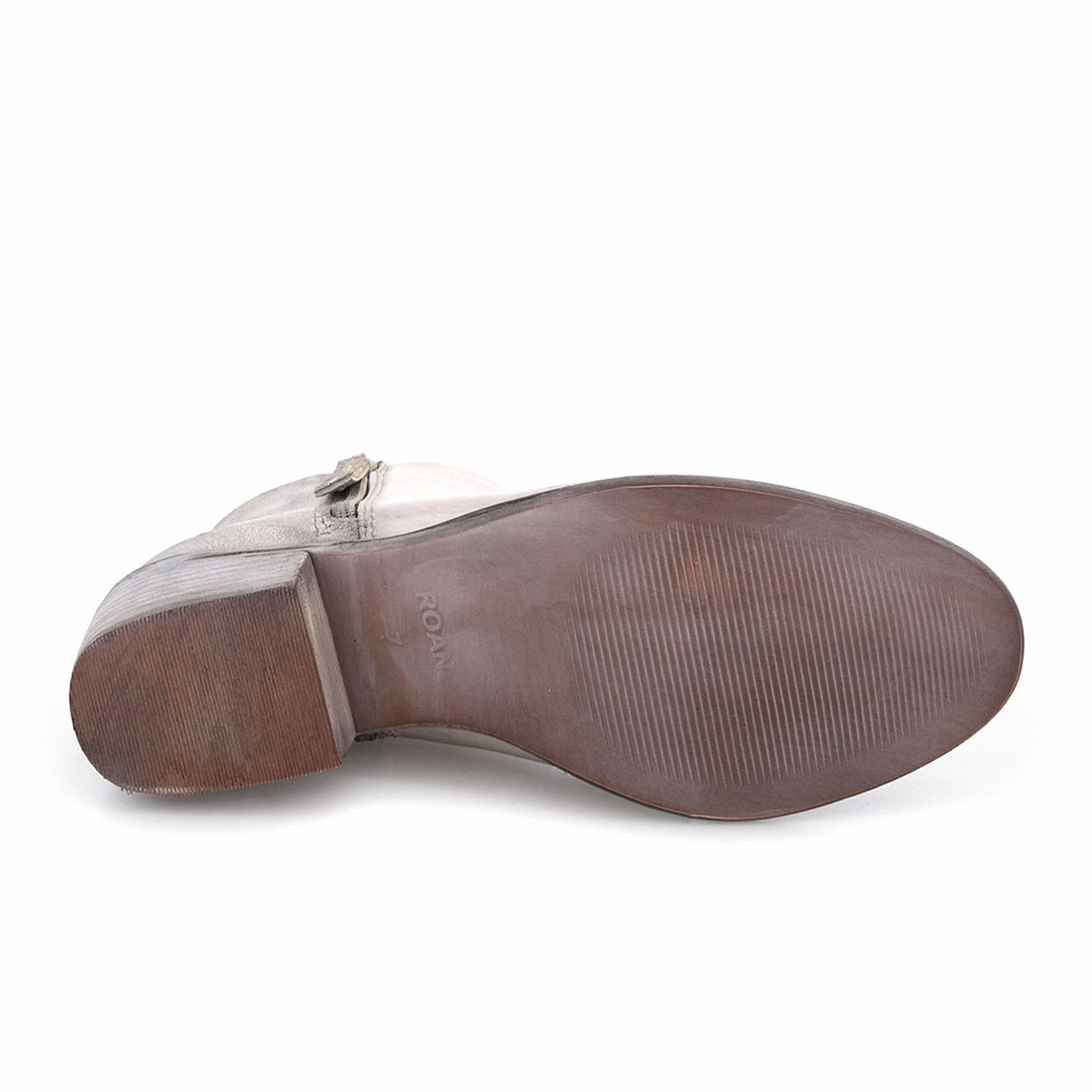 ROAN Liz Heeled Ankle Boot (Women) - Bone Crust Brown Wax nylon