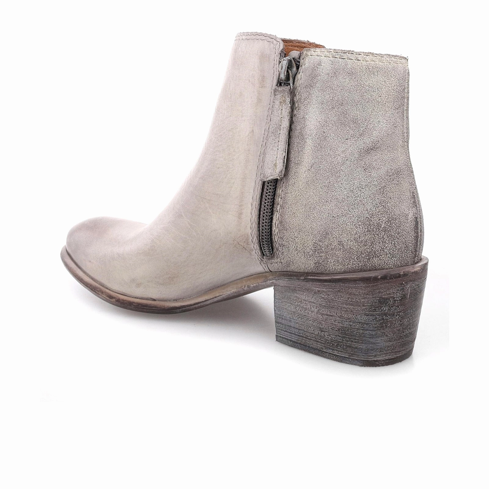 ROAN Liz Heeled Ankle Boot (Women) - Bone Crust Brown Wax Elastic Lightweight Material