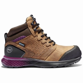 Women's Reaxion Composite-Toe Waterproof Work Boot Brown Soft Chic