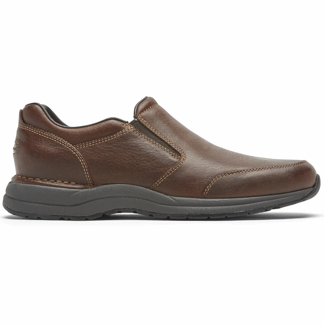 ROCKPORT MEN'S EDGE HILL 2 DOUBLE GORE SLIP-ON - BROWN Insulated Weather Resistant User Elastic Band